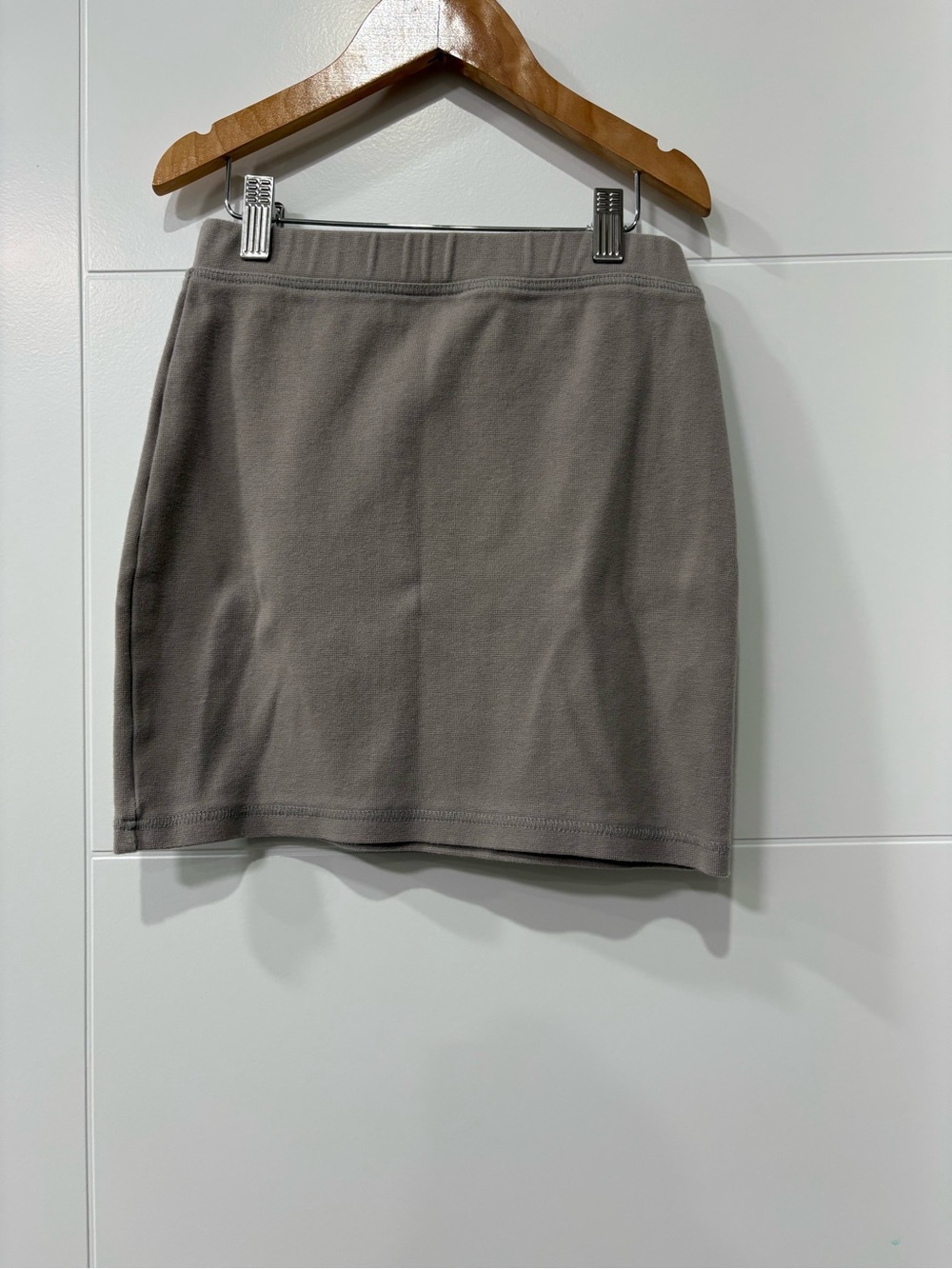 Wilfred Neutral Taupe Knit Mini Skirt